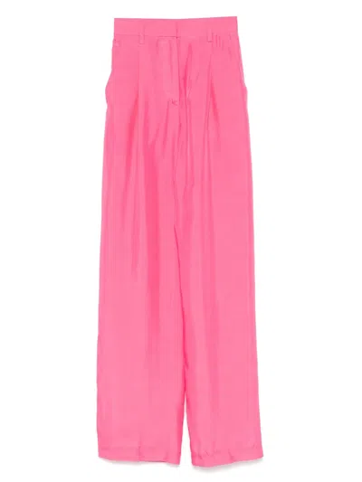Forte Forte Silk High Waist Pants In Pink