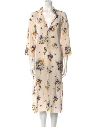 Pre-owned Forte Forte Silk Knee-length Dress In Neutral