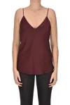 Forte Forte V-neck Silk Satin Top In Brown