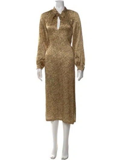 Pre-owned Forte Forte Silk Long Dress In Brown