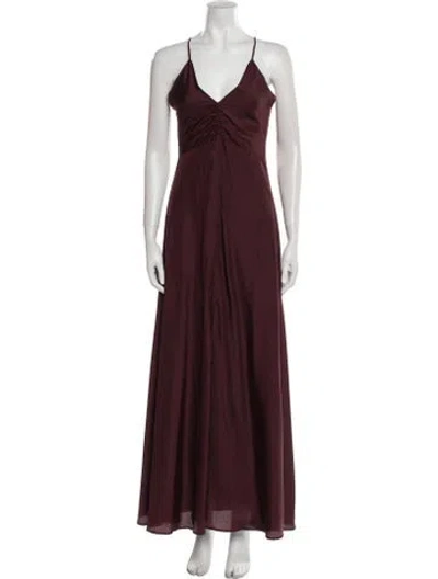 Pre-owned Forte Forte Silk Long Dress In Burgundy