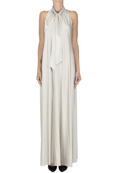 Forte Forte Silk Long Dress In Gray