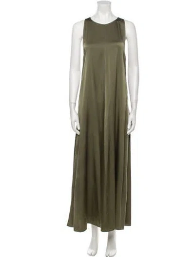 Pre-owned Forte Forte Silk Long Dress In Green