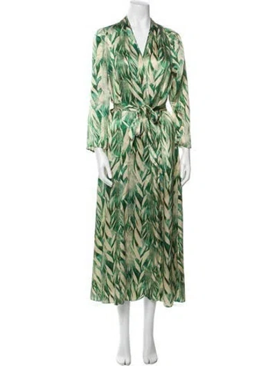 Pre-owned Forte Forte Silk Long Dress In Green