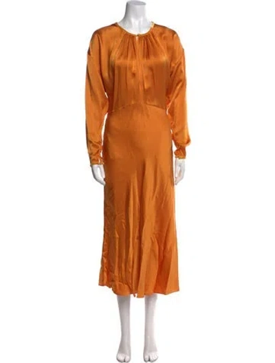 Pre-owned Forte Forte Silk Long Dress In Orange