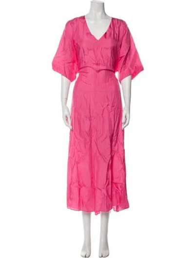 Pre-owned Forte Forte Silk Long Dress In Pink