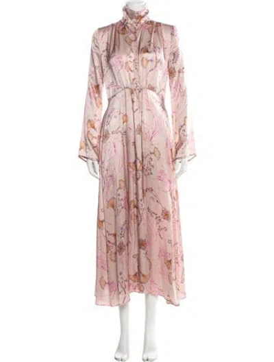 Pre-owned Forte Forte Silk Long Dress In Pink