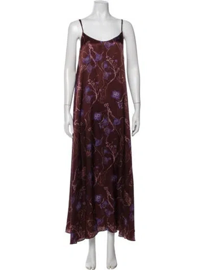 Pre-owned Forte Forte Silk Long Dress In Red