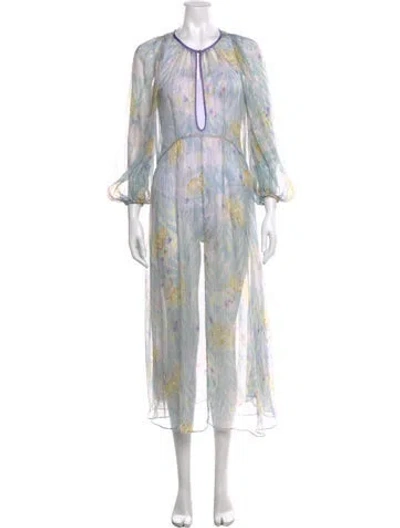 Pre-owned Forte Forte Silk Long Dress W/ Tags In Blue