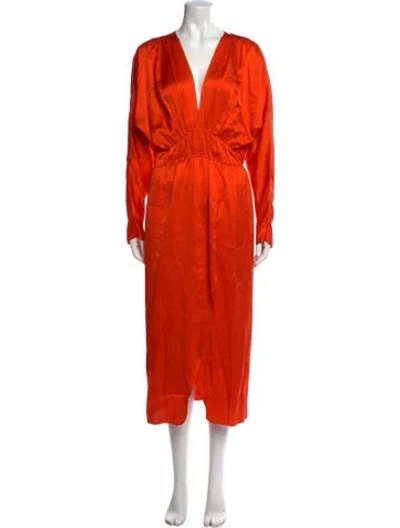 Pre-owned Forte Forte Silk Long Dress W/ Tags In Orange