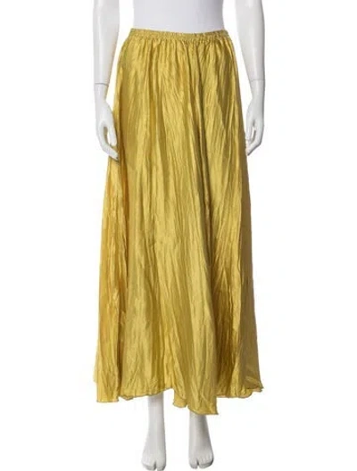 Pre-owned Forte Forte Silk Long Skirt In Yellow