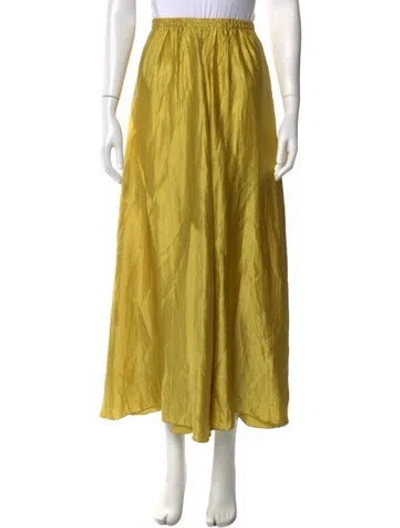 Pre-owned Forte Forte Silk Long Skirt In Yellow