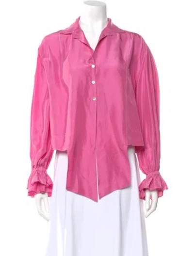 Pre-owned Forte Forte Silk Long Sleeve Blouse In Pink