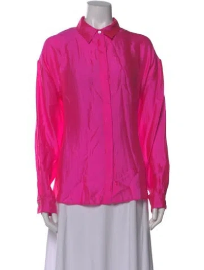 Pre-owned Forte Forte Silk Long Sleeve Blouse In Pink