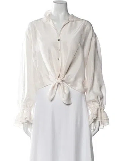 Pre-owned Forte Forte Silk Long Sleeve Blouse In Pink