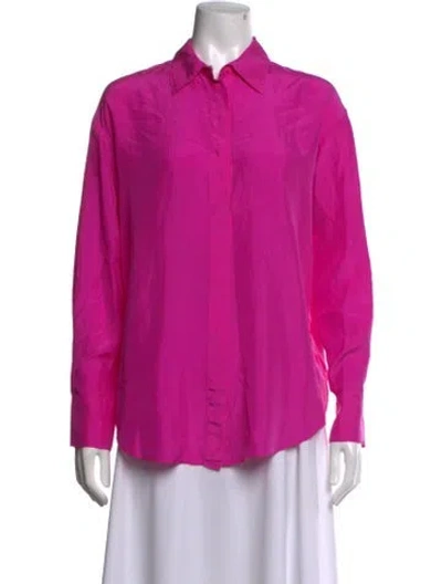 Pre-owned Forte Forte Silk Long Sleeve Blouse In Pink
