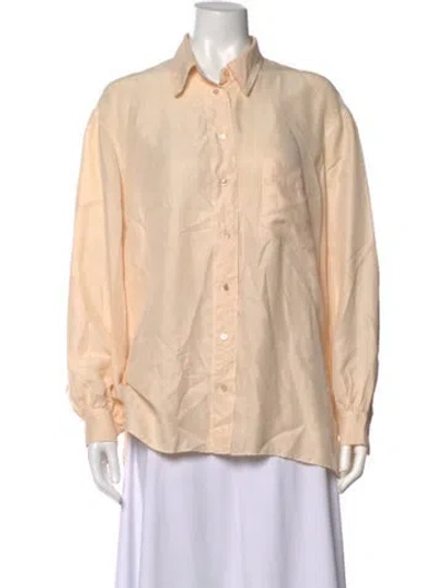 Pre-owned Forte Forte Silk Long Sleeve Top In Neutrals