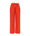 Forte Forte Orange Pants With Elastic Drawstring Waist And Wide Leg In Red