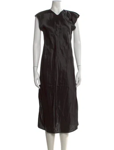 Pre-owned Forte Forte Silk Midi Length Dress In Black