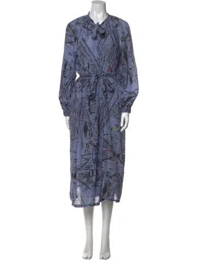 Pre-owned Forte Forte Silk Midi Length Dress In Blue