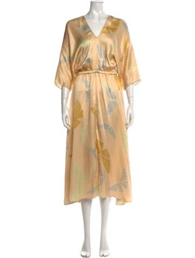 Pre-owned Forte Forte Silk Midi Length Dress In Neutrals