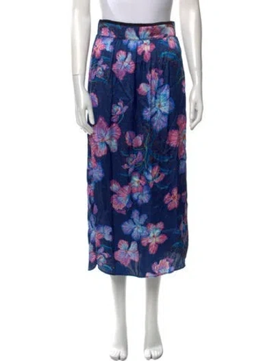 Pre-owned Forte Forte Silk Midi Length Skirt In Blue