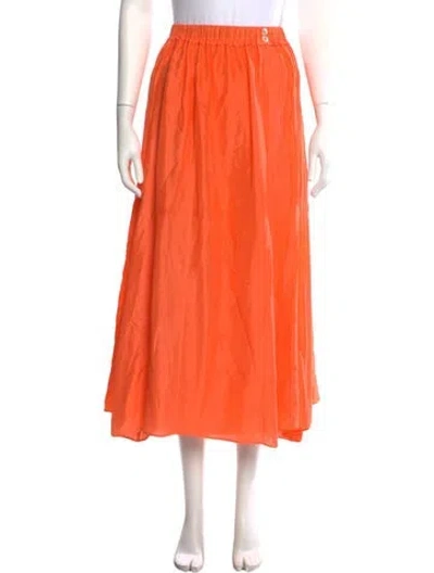 Pre-owned Forte Forte Silk Midi Length Skirt In Orange
