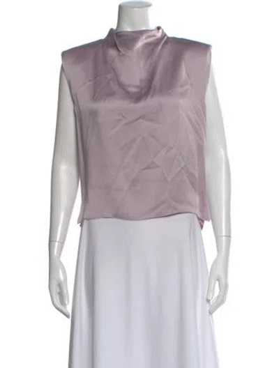 Pre-owned Forte Forte Silk Mock Neck Top In Purple