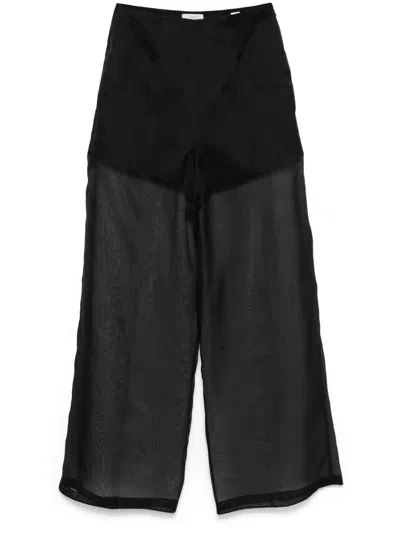 Forte Forte Silk Palazzo Pants In Black