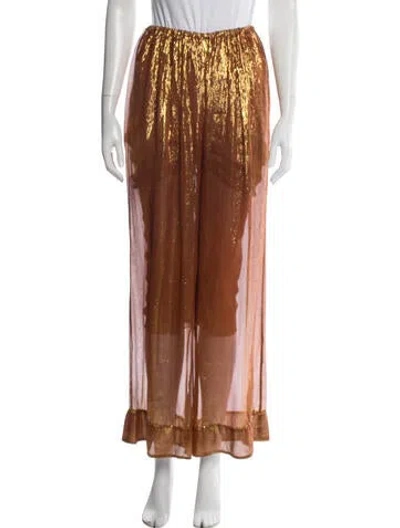 Pre-owned Forte Forte Silk Pants In Metallic/orange
