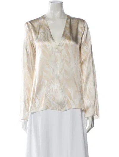 Pre-owned Forte Forte Silk Patterned Blouse In Neutral