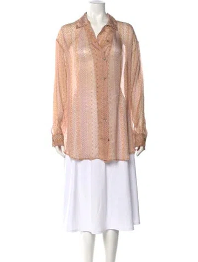 Pre-owned Forte Forte Silk Patterned Blouse In Orange