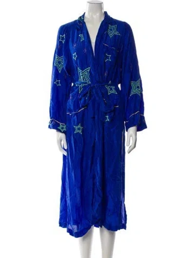 Pre-owned Forte Forte Silk Printed Evening Jacket In Blue