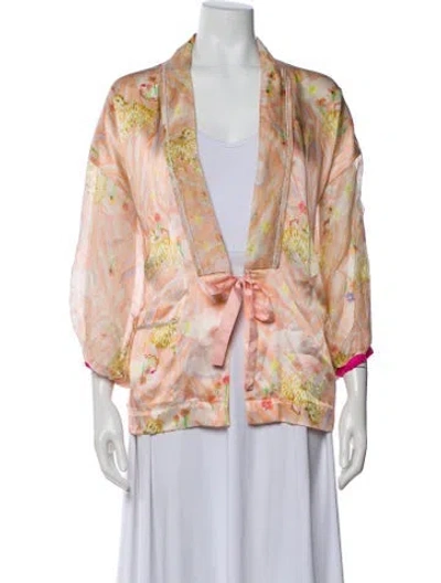 Pre-owned Forte Forte Silk Printed Robe In Pink