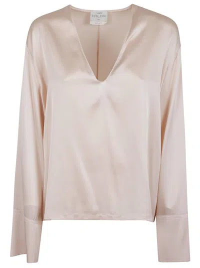Forte Forte Silk Satin Long Sleeve Top