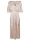 Forte Forte Satin Silk Dress With V-neck And Elastic Waistband