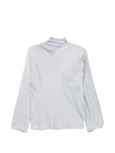 Forte Forte Silk Satin Slouch-neck Shirt In White