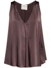 Forte Forte V-neck Silk Blouse In Brown