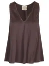 Forte Forte V-neck Silk Blouse In Brown