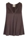 Forte Forte Silk Satin Top In Brown