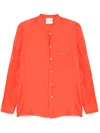 Forte Forte Habotai Orange Shirt With Mandarin Collar And Chest Pocket In Silk Woman In Red