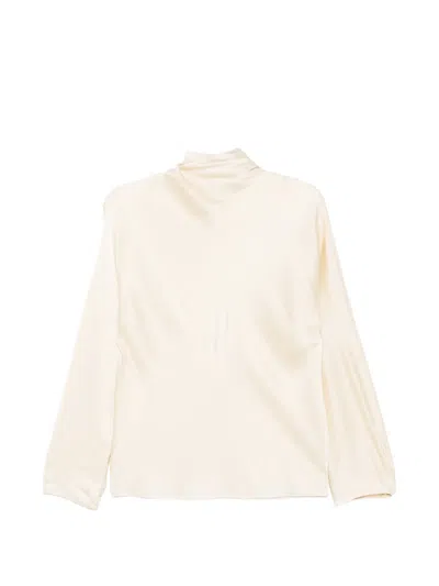 Forte Forte Silk Slouch-neck Shirt In Neutral