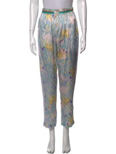 Pre-owned Forte Forte Silk Straight Leg Pants In Blue