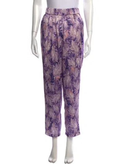 Pre-owned Forte Forte Silk Straight Leg Pants In Purple