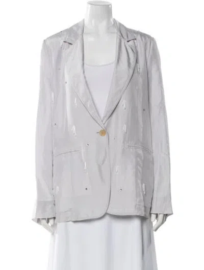 Pre-owned Forte Forte Silk Striped Blazer In Purple