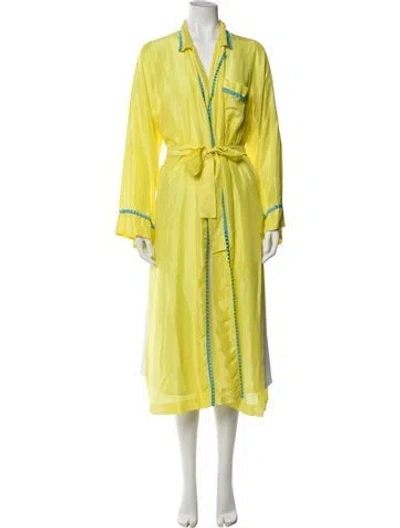 Pre-owned Forte Forte Silk Tassel Accents Robe W/ Tags In Green