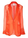 Forte Forte Orange Jacket With Classic Lapels And Patch Pockets On The Front In Orange