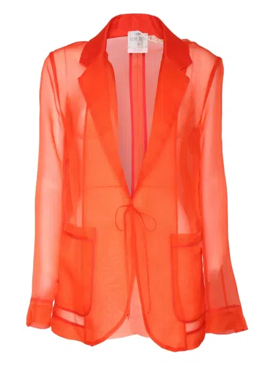 Forte Forte Silk Tie-front Jacket In Orange