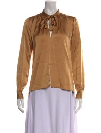 Pre-owned Forte Forte Silk Tie Neck Blouse In Neutrals