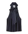 Forte Forte Silk Top With Bow Embellishment In Blue